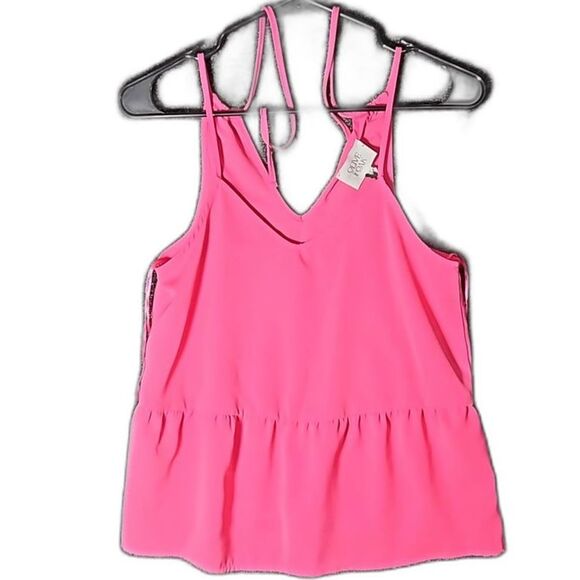 NWT Olive and Oak Pink XS Spaghetti Strap Top Blouse - Picture 1 of 12